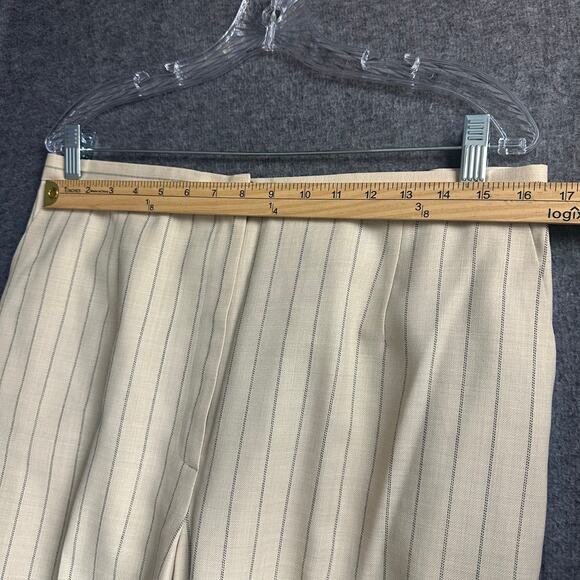 Vintage Talbots Wool Blend Satin Lined Pinstriped Dress Pants Womens 16 Ivory - Picture 3 of 8